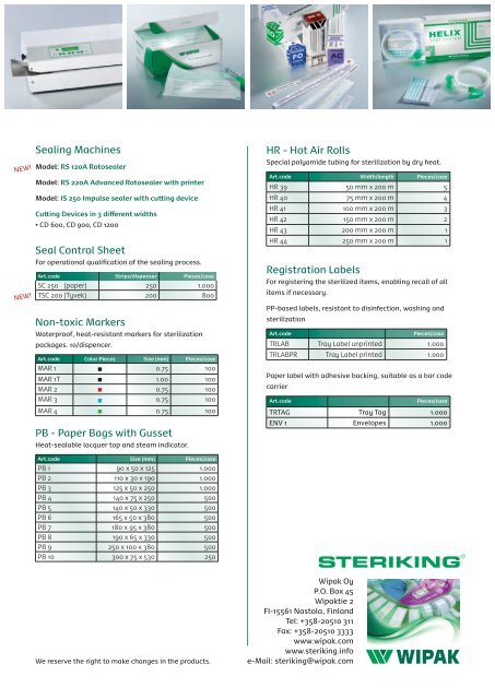 Download the Wipak SterikingÂ® Product Catalogue - Thermo Fisher