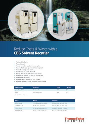 solvent recyclers flyer - Thermo Fisher