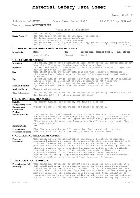 View MSDS - Thermo Fisher