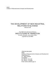 The Development of New Industrial Relations in Slovenia - UMAR