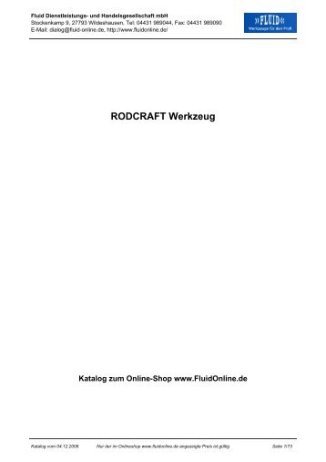 RODCRAFT Werkzeug - Fluid Online