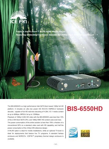 Norco BIS-6550HD Intel Atom N270 HDMI Media Player - Unitronix