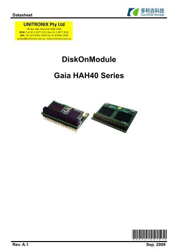 PQI Gaia 40Pin PATA IDE DOM Horizontal 128MB~8GB - Unitronix