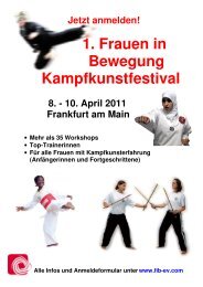 1. Frauen in Bewegung Kampfkunstfestival 8. - bei Frauen in ...