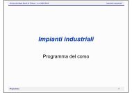 Impianti industriali - UniversitÃ  degli Studi di Trieste