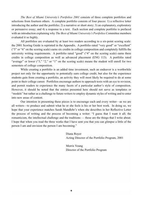 Best of Miami Portfolios 2001 - Units.muohio.edu