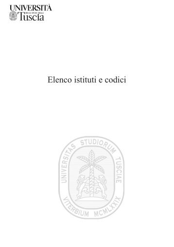 Istituti scolastici - UniversitÃ  degli Studi della Tuscia