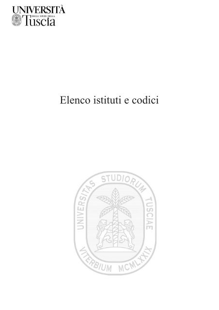 Istituti scolastici - UniversitÃ degli Studi della Tuscia