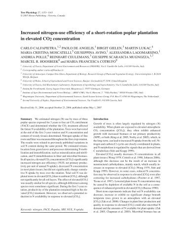 Increased nitrogen-use efficiency of a short-rotation - Tree Physiology