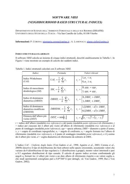 PROGRAMMA NBSI - UniversitÃ  degli Studi della Tuscia