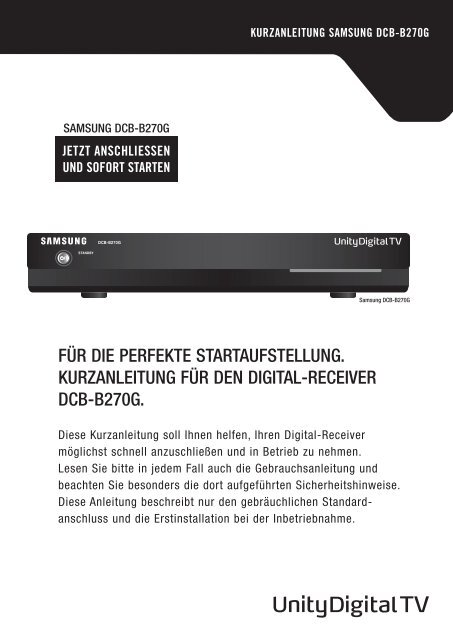 kurzanleitung samsung dcb-b270g - Unitymedia