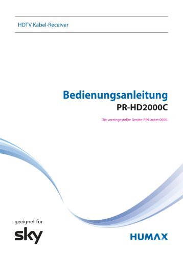 Bedienungsanleitung Humax PR-HD2000C (PDF, 1.6 ... - Unitymedia