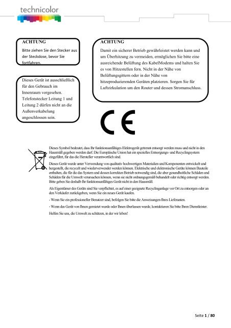 Benutzerhandbuch TC7200 (PDF) - Unitymedia