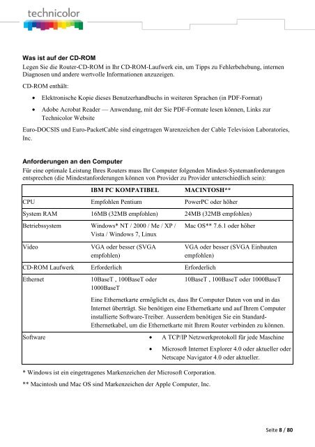 Benutzerhandbuch TC7200 (PDF) - Unitymedia