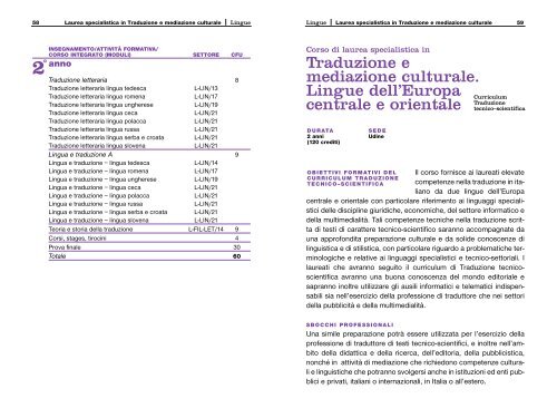 Guida ai corsi a.a. 2007/08 - UniversitÃ  degli studi di Udine