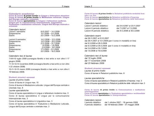 Guida ai corsi a.a. 2007/08 - UniversitÃ  degli studi di Udine