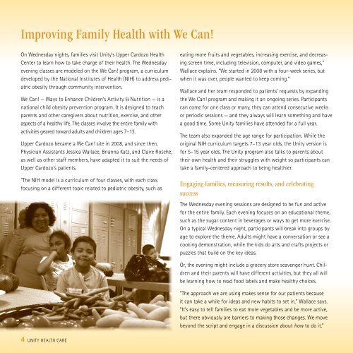 A Cycle of Care - Unity Health Care