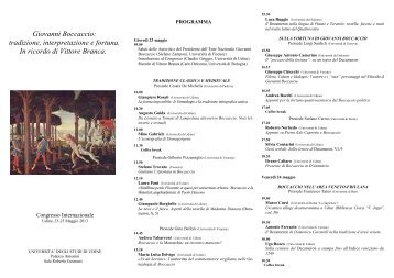 Programma Boccaccio - UniversitÃ  degli studi di Udine