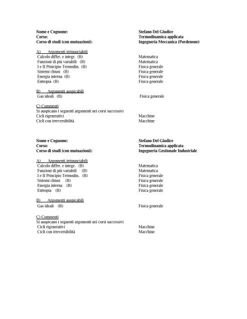 Prerequisiti - UniversitÃ  degli studi di Udine