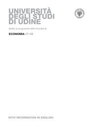 â¢GUIDA ECONOMIA 07-08 - UniversitÃ  degli studi di Udine