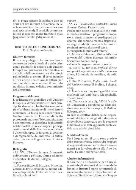 â¢GUIDA ECONOMIA 07-08 - UniversitÃ  degli studi di Udine