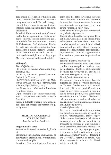 â¢GUIDA ECONOMIA 07-08 - UniversitÃ  degli studi di Udine