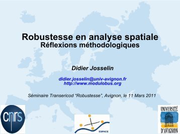 Robustesse en analyse spatiale