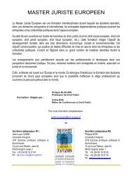 master juriste europeen - UniversitÃ© d'Avignon et des Pays de ...