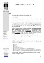 UEO Projet d'Orientation Professionnelle