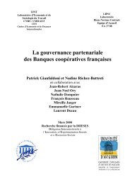 La gouvernance partenariale des Banques coopÃ©ratives franÃ§aises