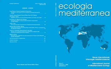 ecologia mediterranea - UniversitÃ© d'Avignon et des Pays de Vaucluse