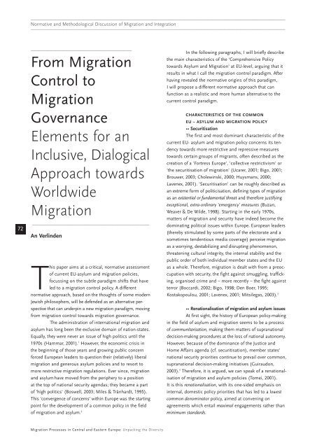 Migration Processes in Central and Eastern Europe - Multiple Choices