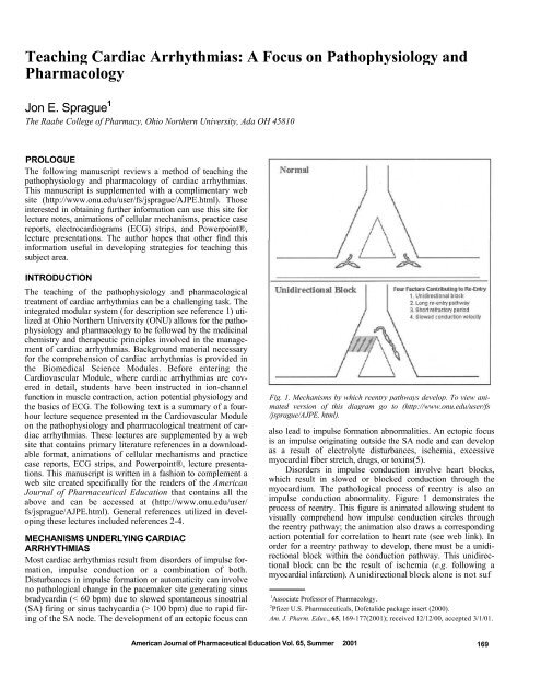 Teaching Cardiac Arrhythmias: A Focus on ... - CiteSeerX