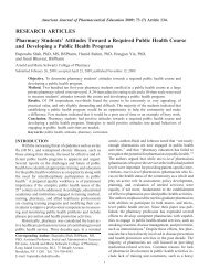 RESEARCH ARTICLES Pharmacy Students' Attitudes Toward a ...