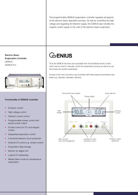 Electron Beam Power Supplies & Evaporation Controllers - Ferrotec