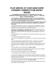 Student Short Film Competition Rules (pdf) - Cine Gear Expo