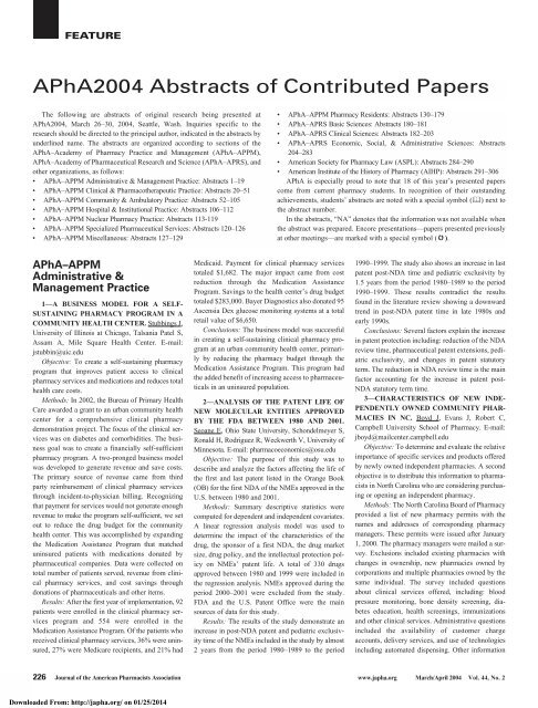 Downloaded - Journal of American Pharmacists Association