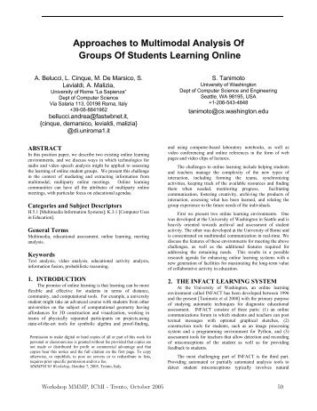 Approaches to Multimodal Analysis Of Groups Of Students Learning ...