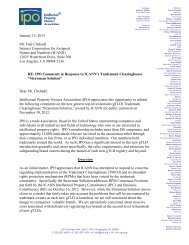 IPO Comments in Response to ICANN's Trademark Clearinghouse