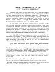 a model order limiting excess patent claims and prior art