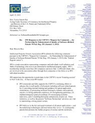 IPO Response to the USPTO's Request for Comments - Intellectual ...