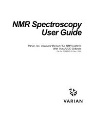 NMR Spectroscopy User Guide VnmrJ 2.2D