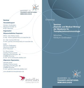 Einladungflyer - AKADEMIE fÃ¼r Transplantationsimmunologie