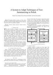 A System to Adapt Techniques of Text Summarizing to Polish