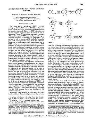 Acceleration of the Dess-Martin Oxidation by Water - American ...