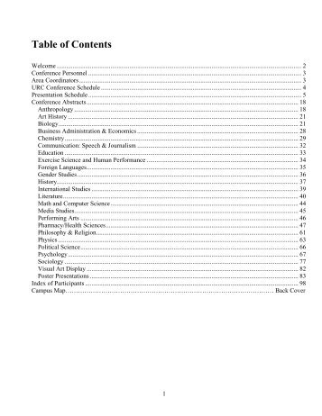 Table of Contents - Butler University