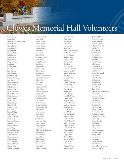 Donor Honor Roll 2011-2012 - Butler University