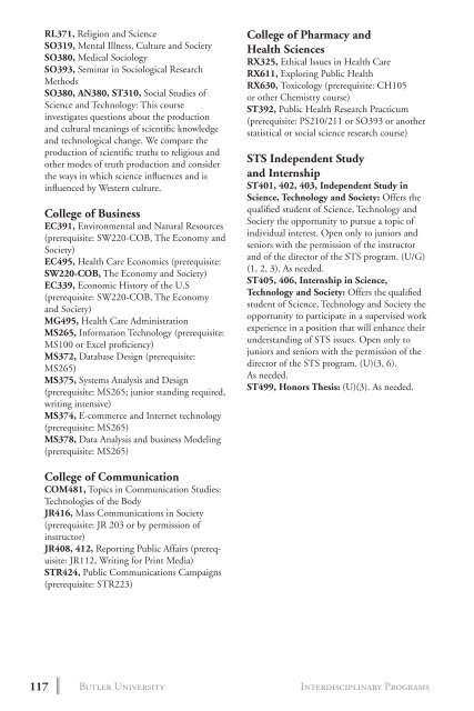 2 0 1 3 bulletin - Butler University