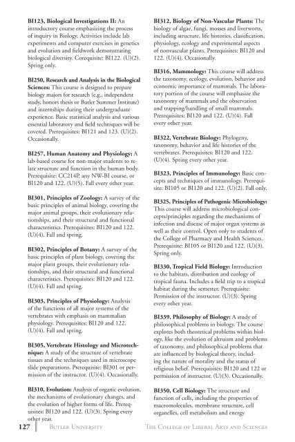 2 0 1 3 bulletin - Butler University