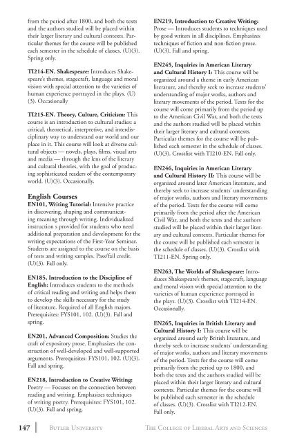 2 0 1 3 bulletin - Butler University